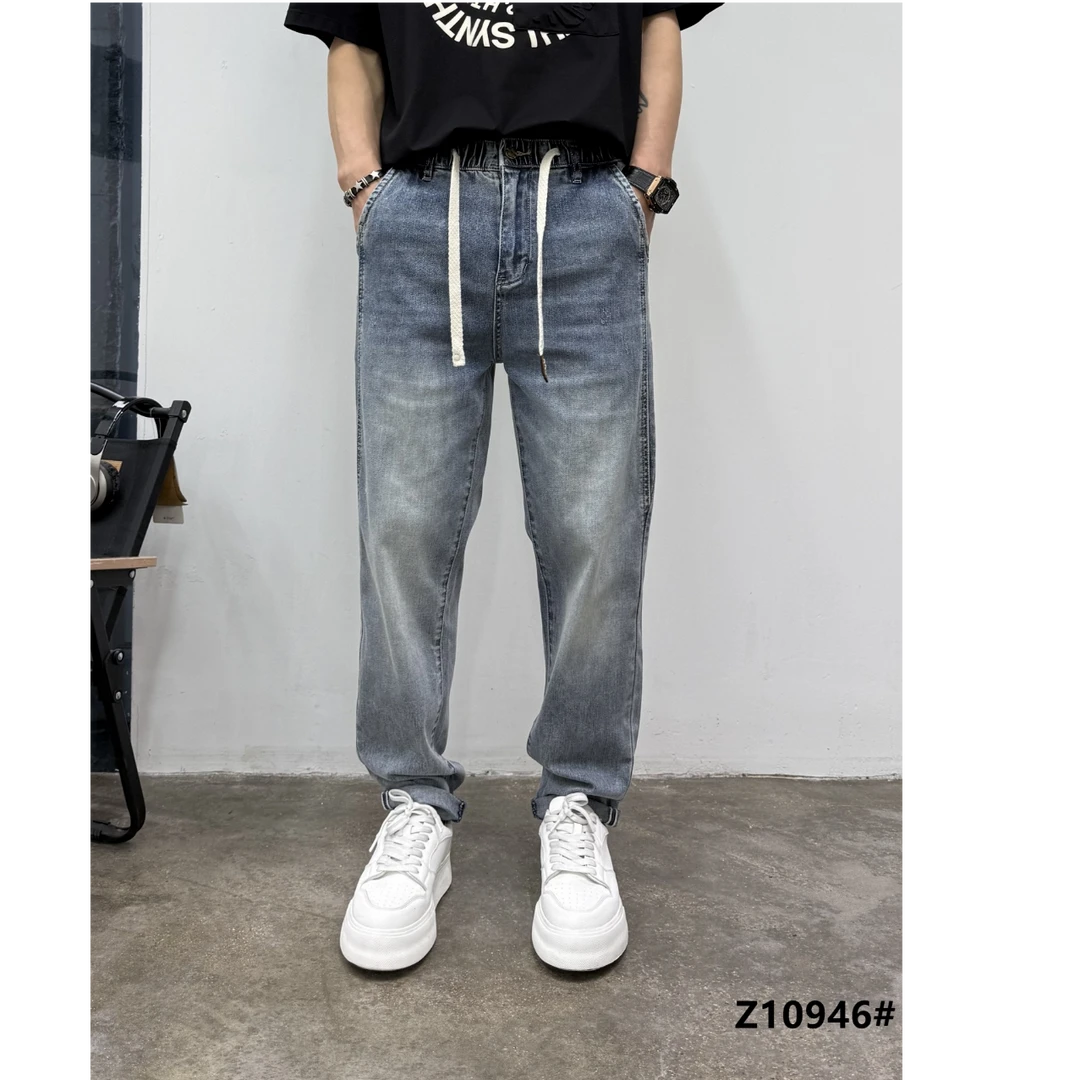 10946常规款多口袋哈伦裤九分裤牛仔裤潮流春夏百搭宽松