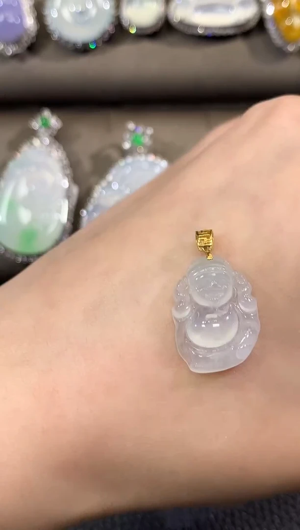 翡翠18K金镶嵌吊坠(不含链)夏日珠宝A