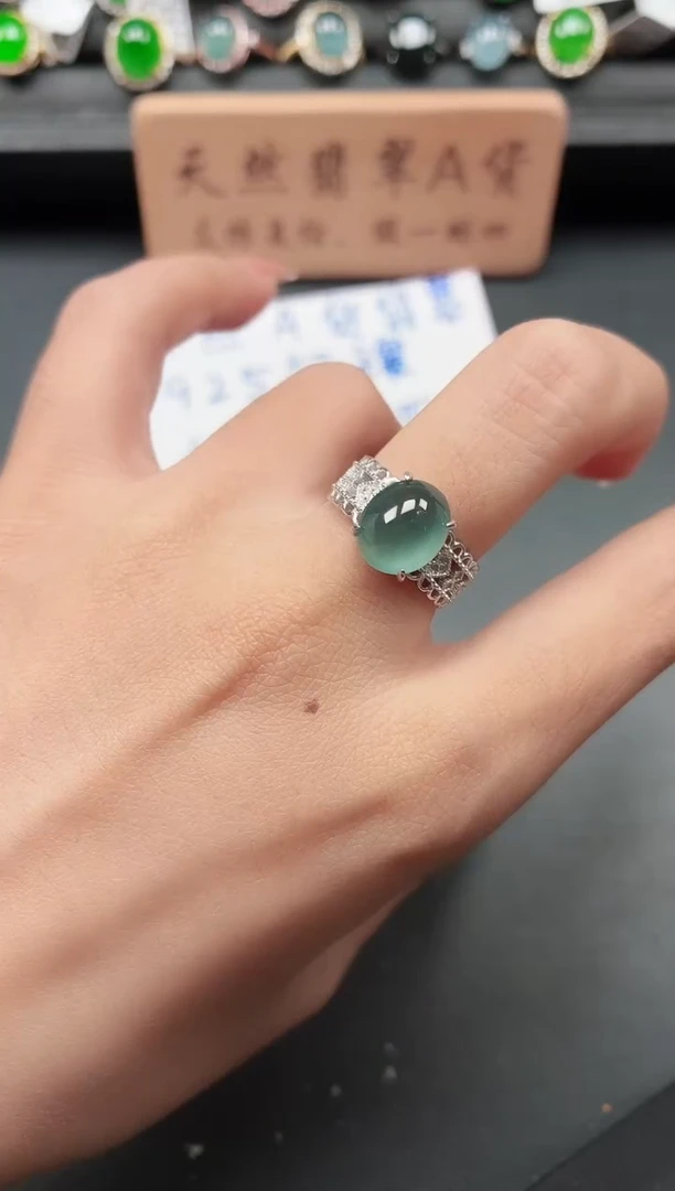 银S925镶嵌戒指翡翠1111