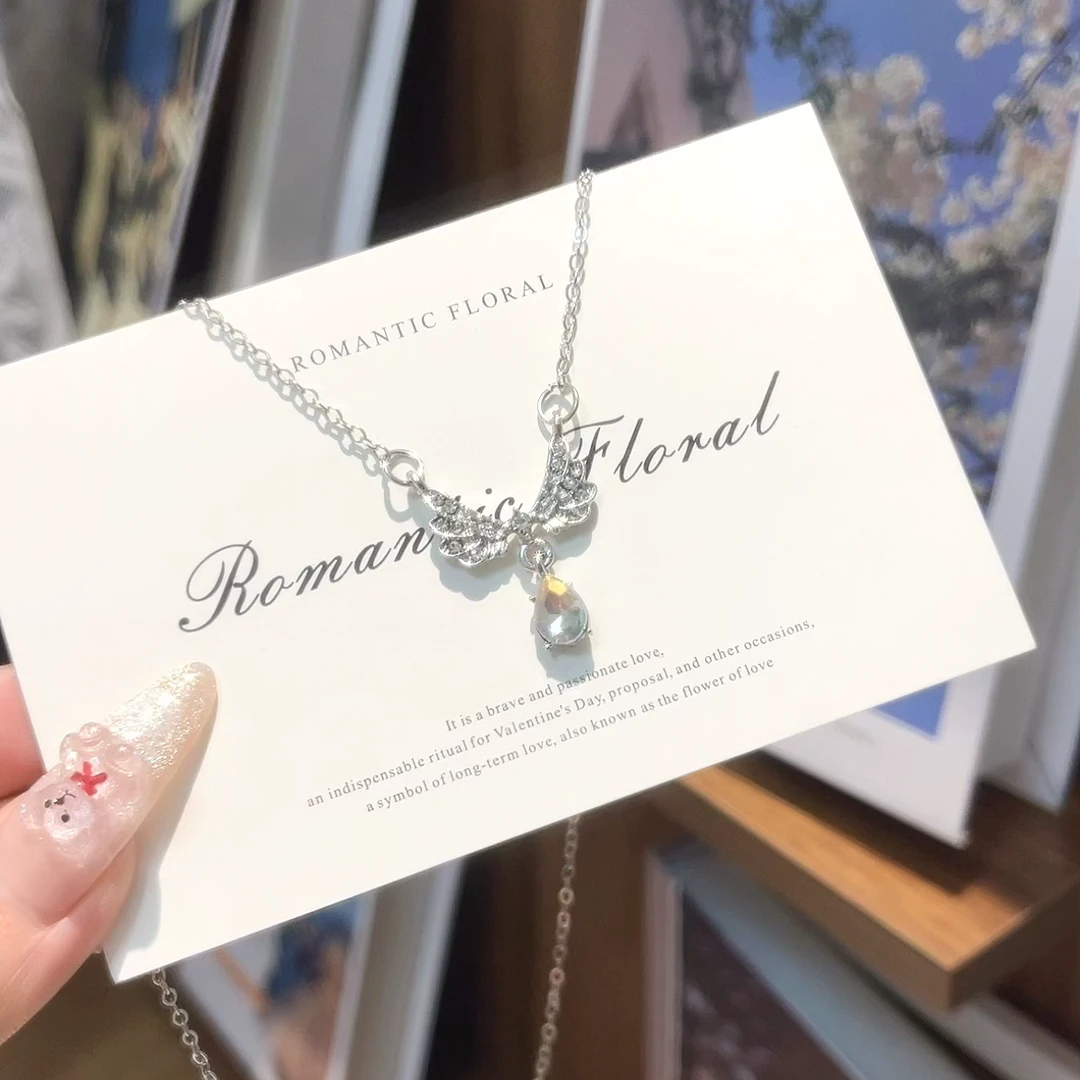 夏悦 钛钢项链 简约时尚百搭天使之翼项链精致钛钢轻奢气质项链