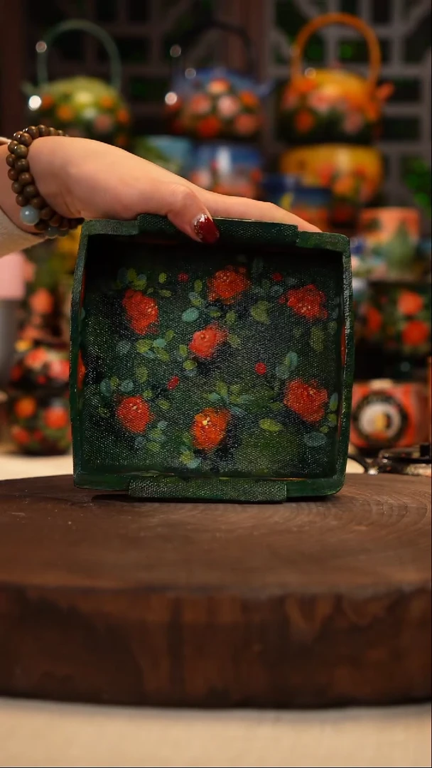 紫砂 油画釉下彩手绘