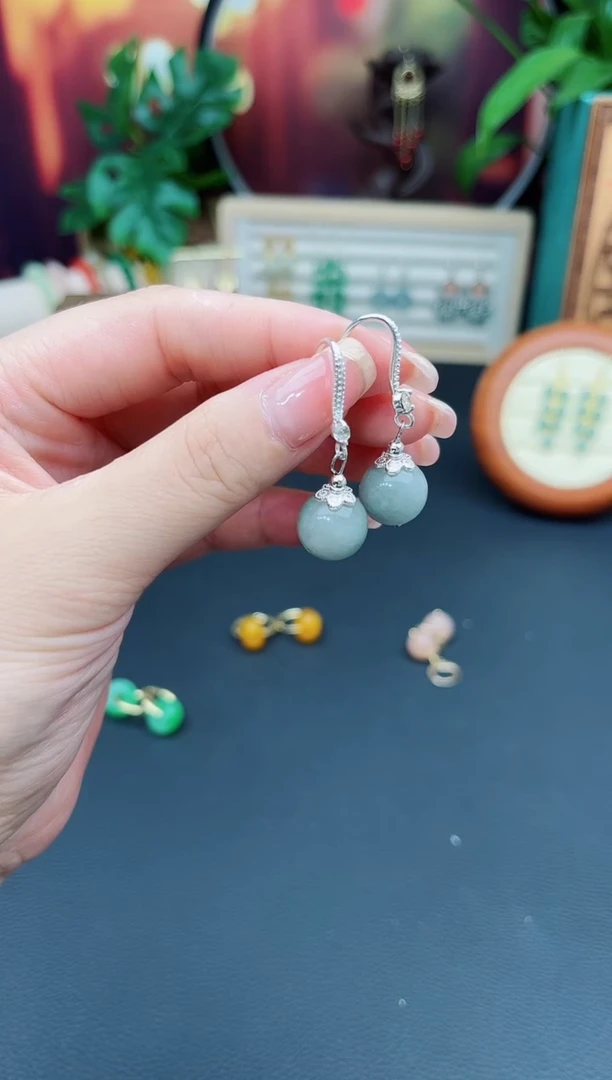 玛瑙/玉髓耳饰银S925镶嵌822