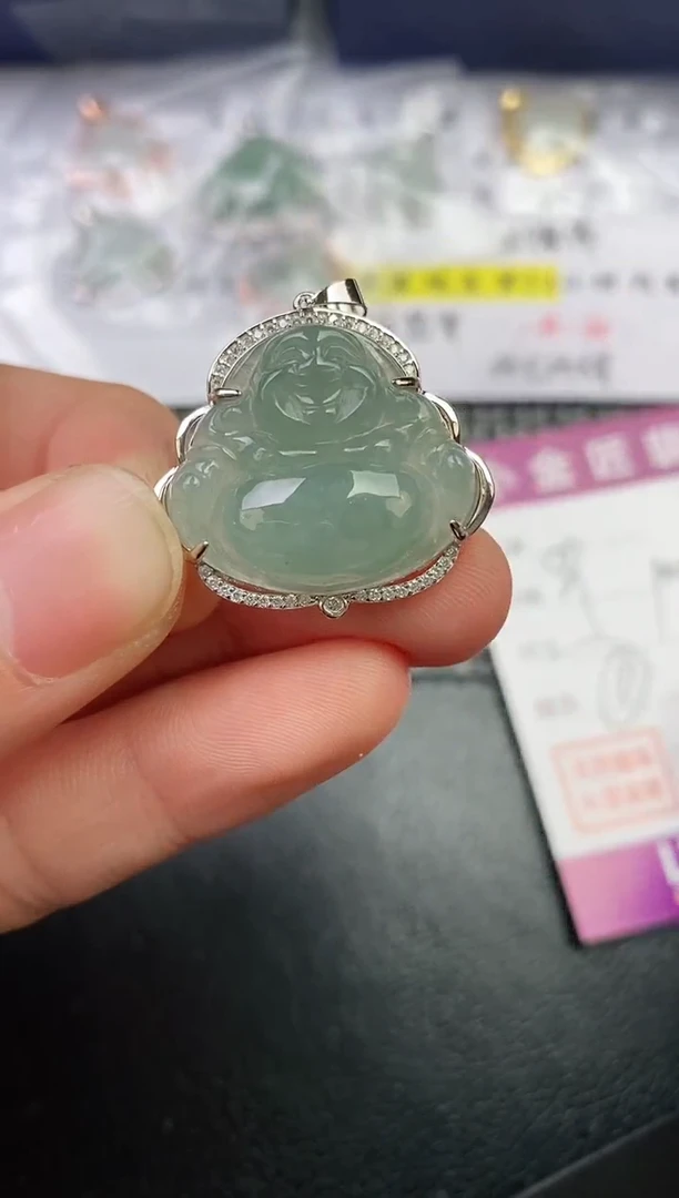 颈饰银S925镶嵌翡翠习*挂件