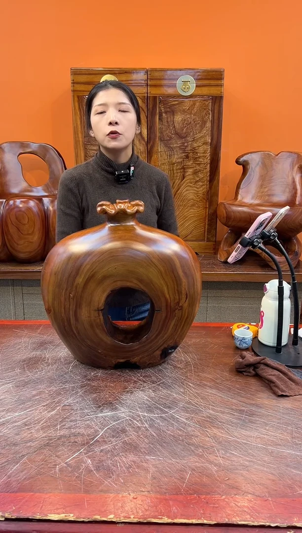 【闪购商品】稳定木实木创意花插