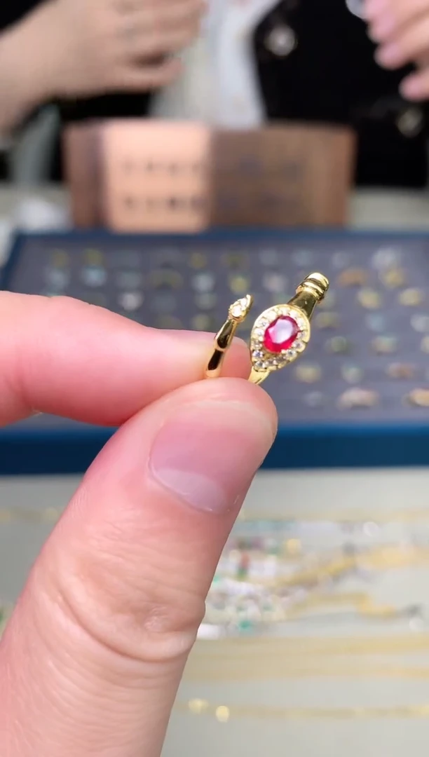 【闪购商品】红宝石戒指银S925镶嵌戒指