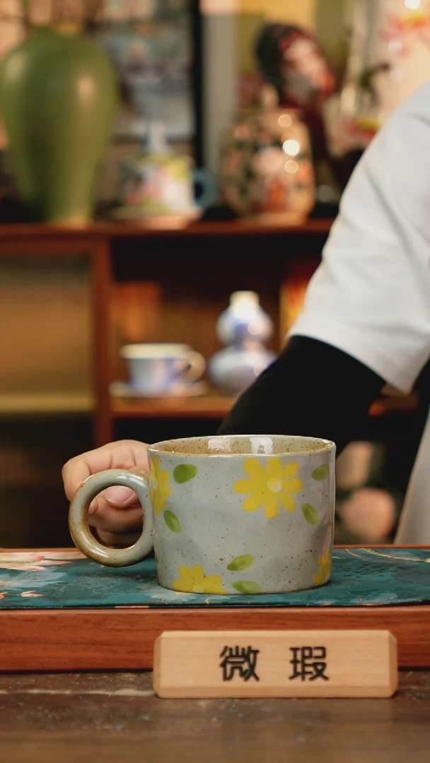 瓷片景德镇纯手工釉下彩精品茶具水杯