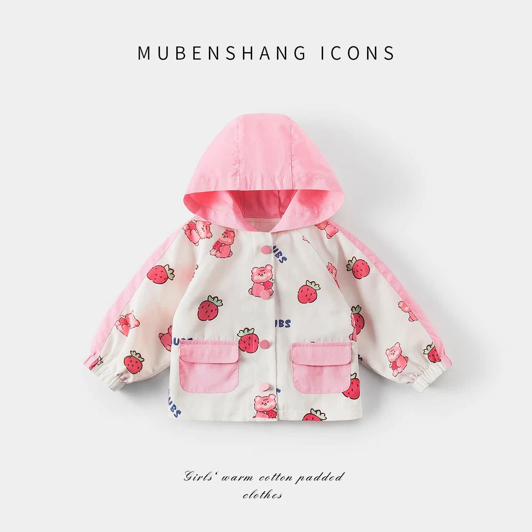 春季连帽卡通女卡通动漫外套立领休闲风