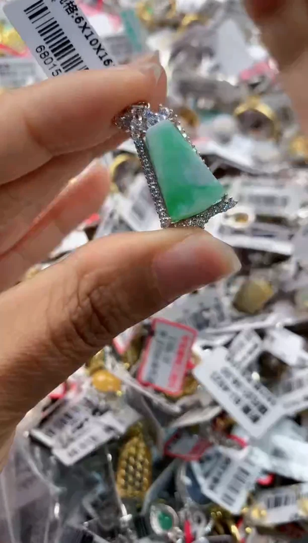 银S925镶嵌戒指翡翠13    1