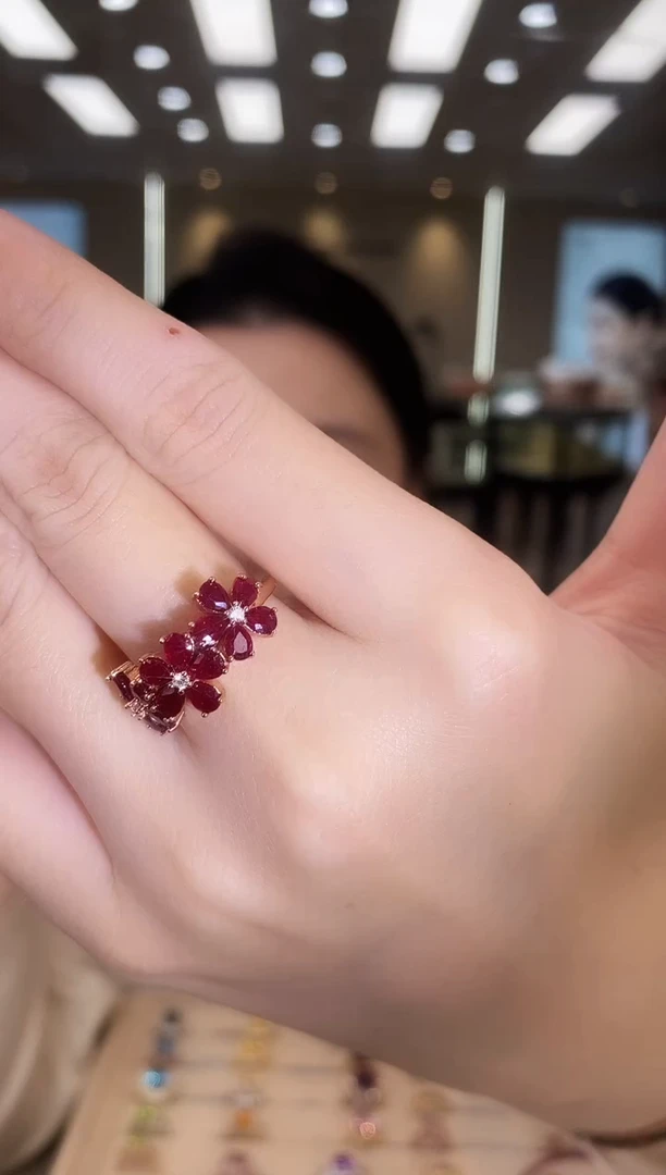 银S925镶嵌戒指红宝石09