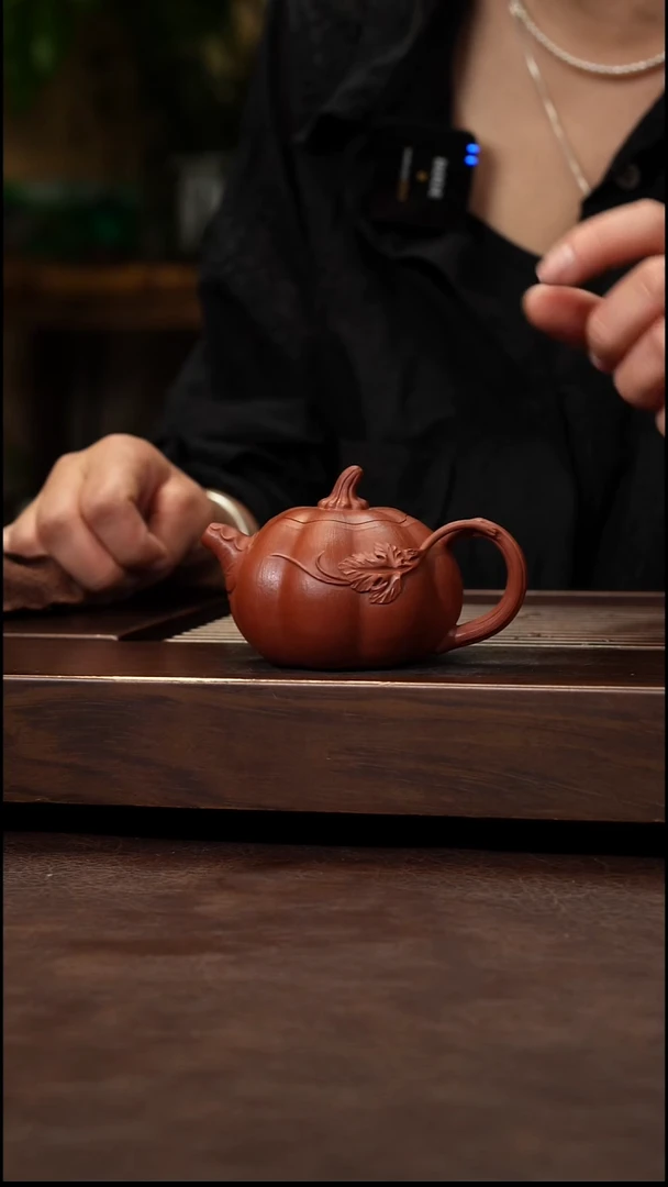 茶壶紫砂赵庄朱泥全手南瓜150cc左右