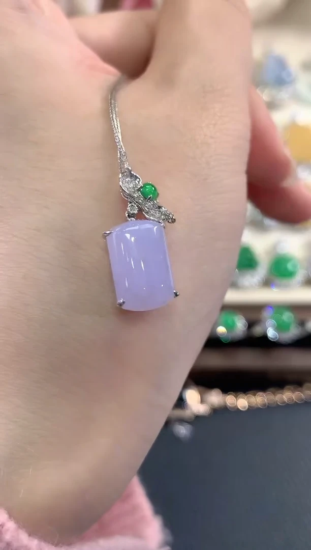 吊坠(不含链)18K金镶嵌翡翠d41撒多样性一件发