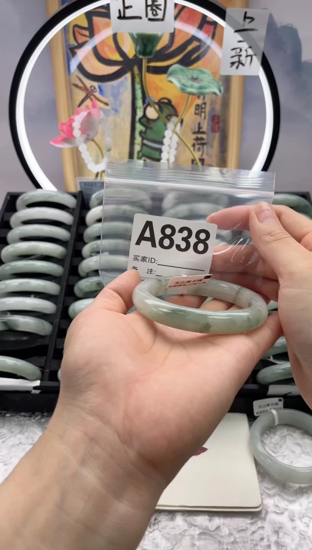 石英质玉（天山翠）手镯未镶嵌838