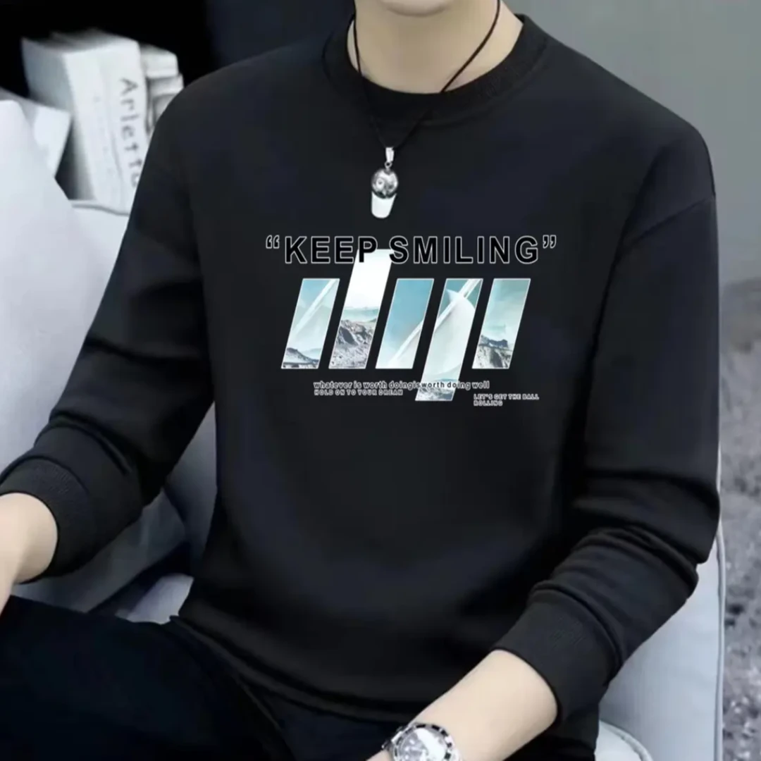 WY[一折粉丝福利]2025秋季圆领卫衣印花男生休闲印花百搭男女同款