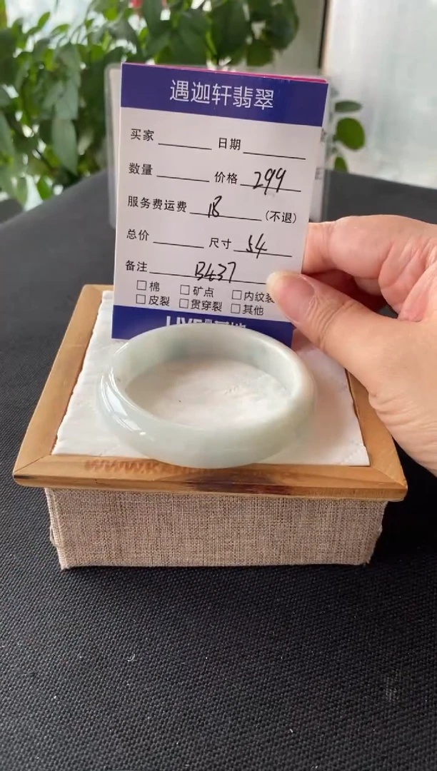 翡翠手镯未镶嵌53.9圈口 B437编码