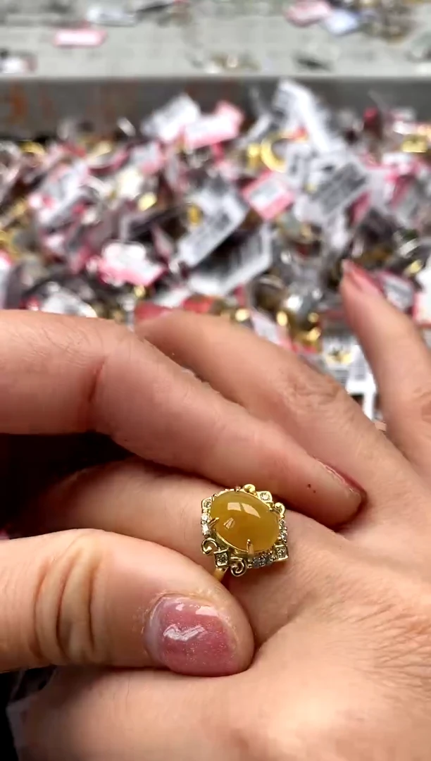 【闪购商品】翡翠戒指银S925镶嵌6666666-1