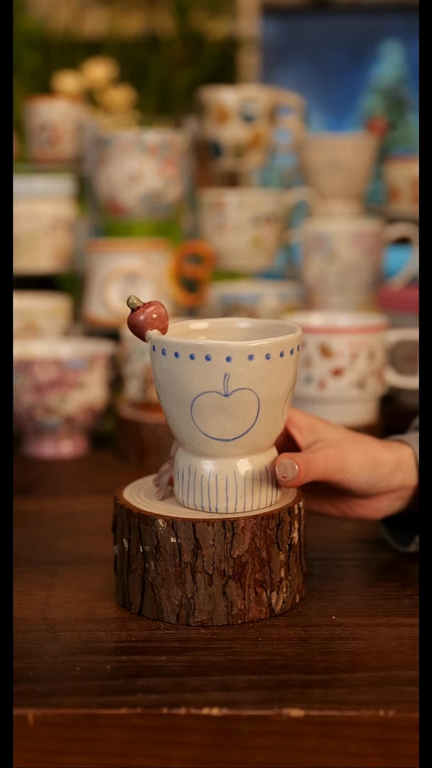 粗陶手作草莓杯