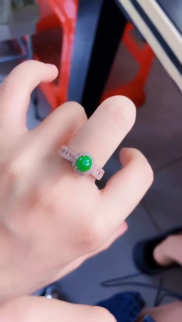 翡翠戒指银S925镶嵌2138989
