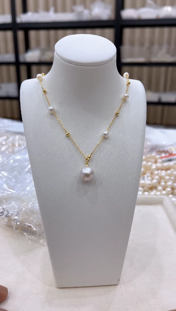 淡水珍珠银S925镶嵌颈饰XL3211