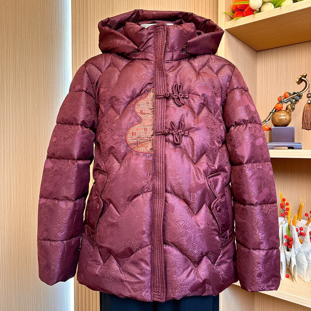 春节优选中老年妈妈奶奶装加绒加厚棉服冬装大码连帽保暖刺绣棉袄