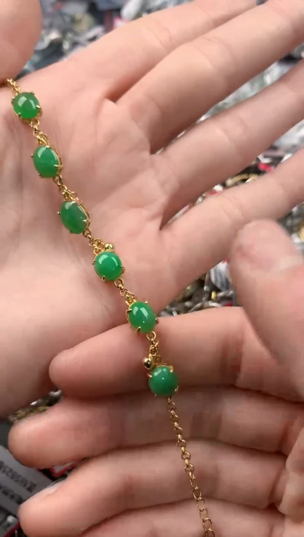 银S925镶嵌戒指翡翠3      4