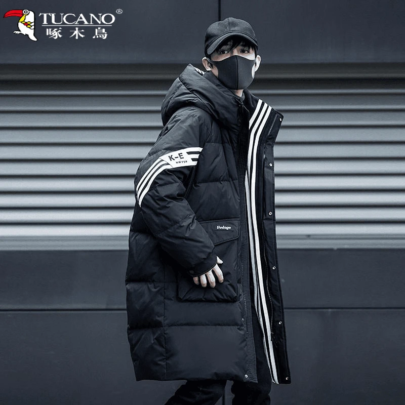 TUCANO/啄木鳥M3男士中长款羽绒服冬季新款外套连帽加厚过膝时尚