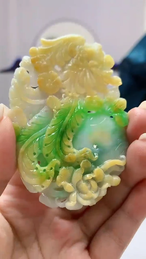 定制翡翠未镶嵌4829ms-毛货90花鸟