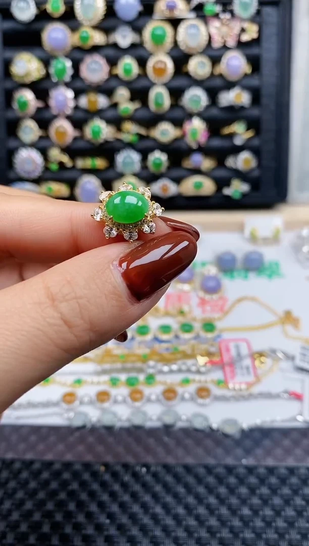 银S925镶嵌戒指翡翠127