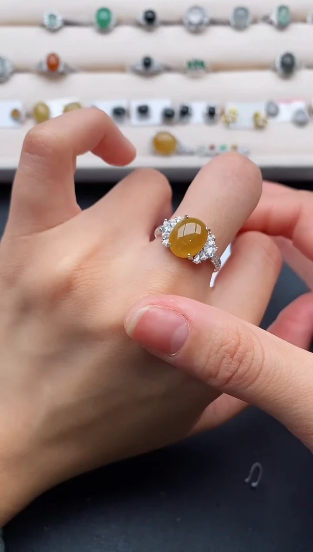 银S925镶嵌戒指翡翠2222222+10