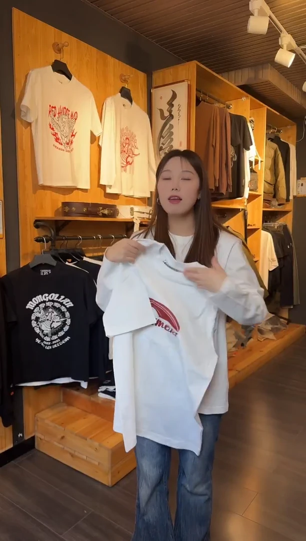清苦存（不退换）红色新马头T恤白色