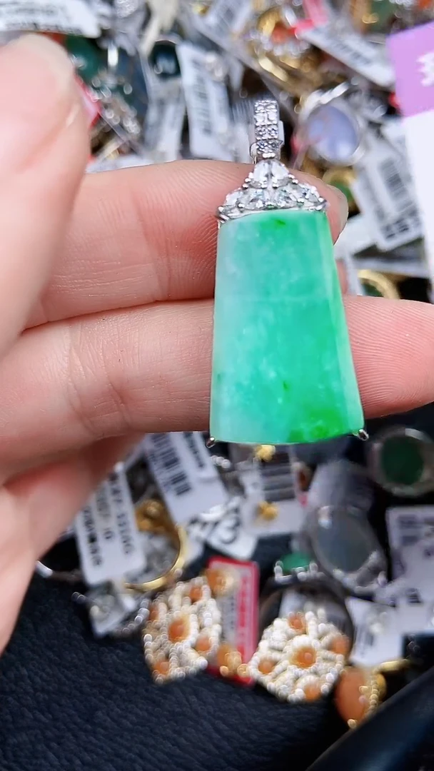 颈饰银S925镶嵌翡翠492