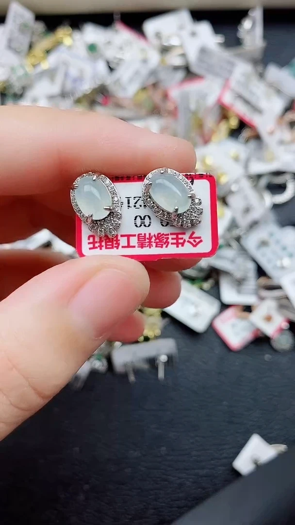 银S925镶嵌戒指翡翠1