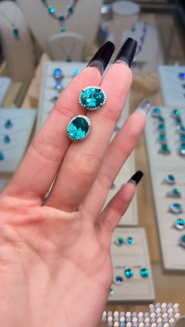 无925银 无品牌 925银 轻奢女神款霓虹电光蓝系列