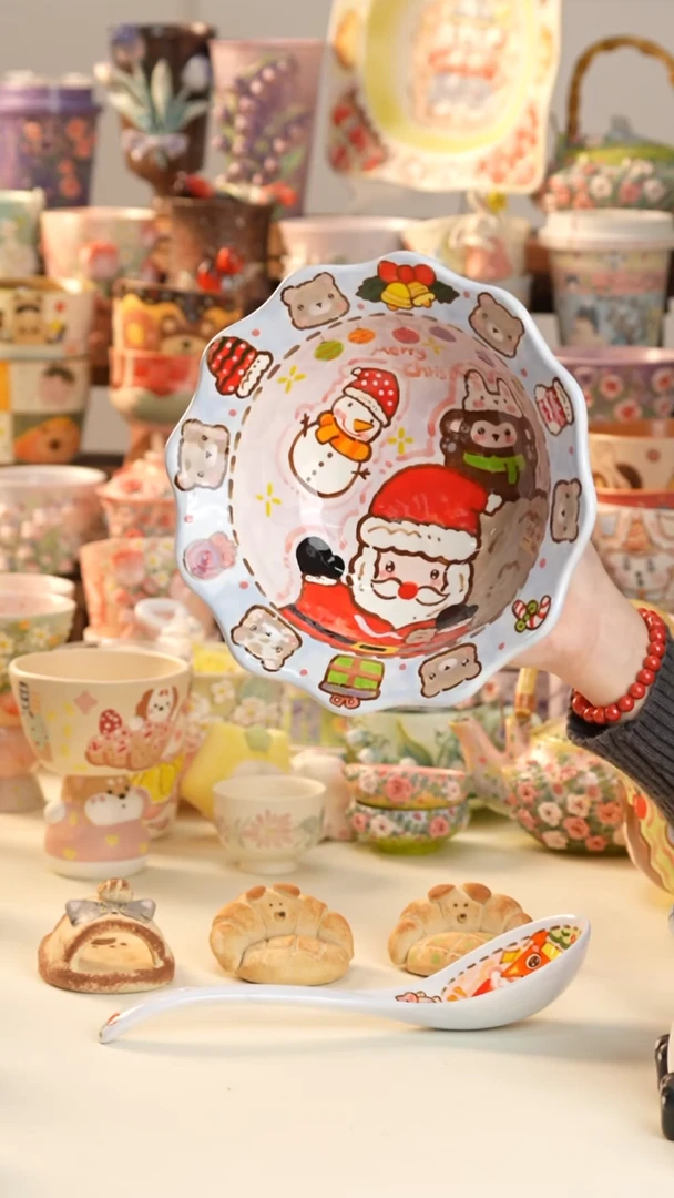 摆件陶景德镇釉下彩手绘设计师款陶瓷