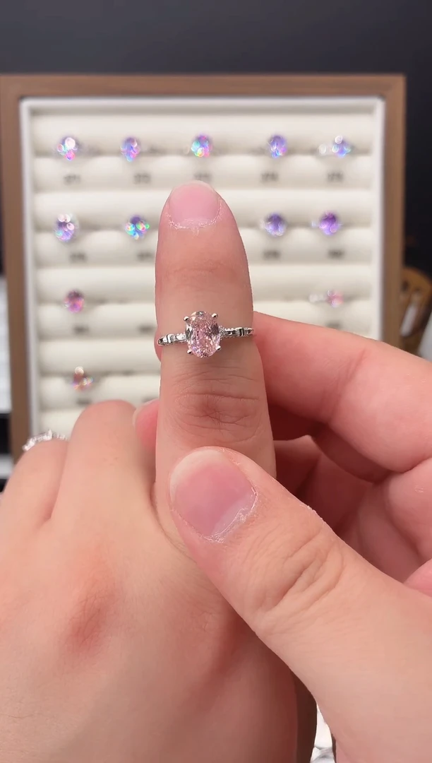 戒指彩色蓝宝石银S925镶嵌1111