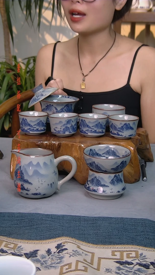 简装家用款8件套 老陶泥开片纹陶瓷茶具