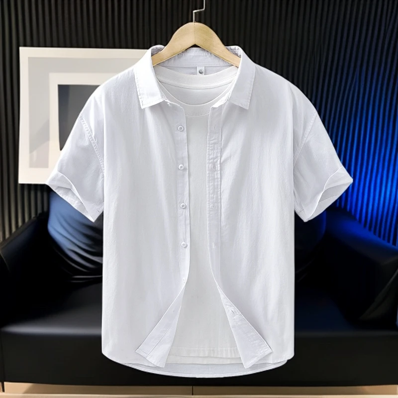 男士商务白色衬衫男款长袖短袖舒适免烫职业中青年白衬衫男正装