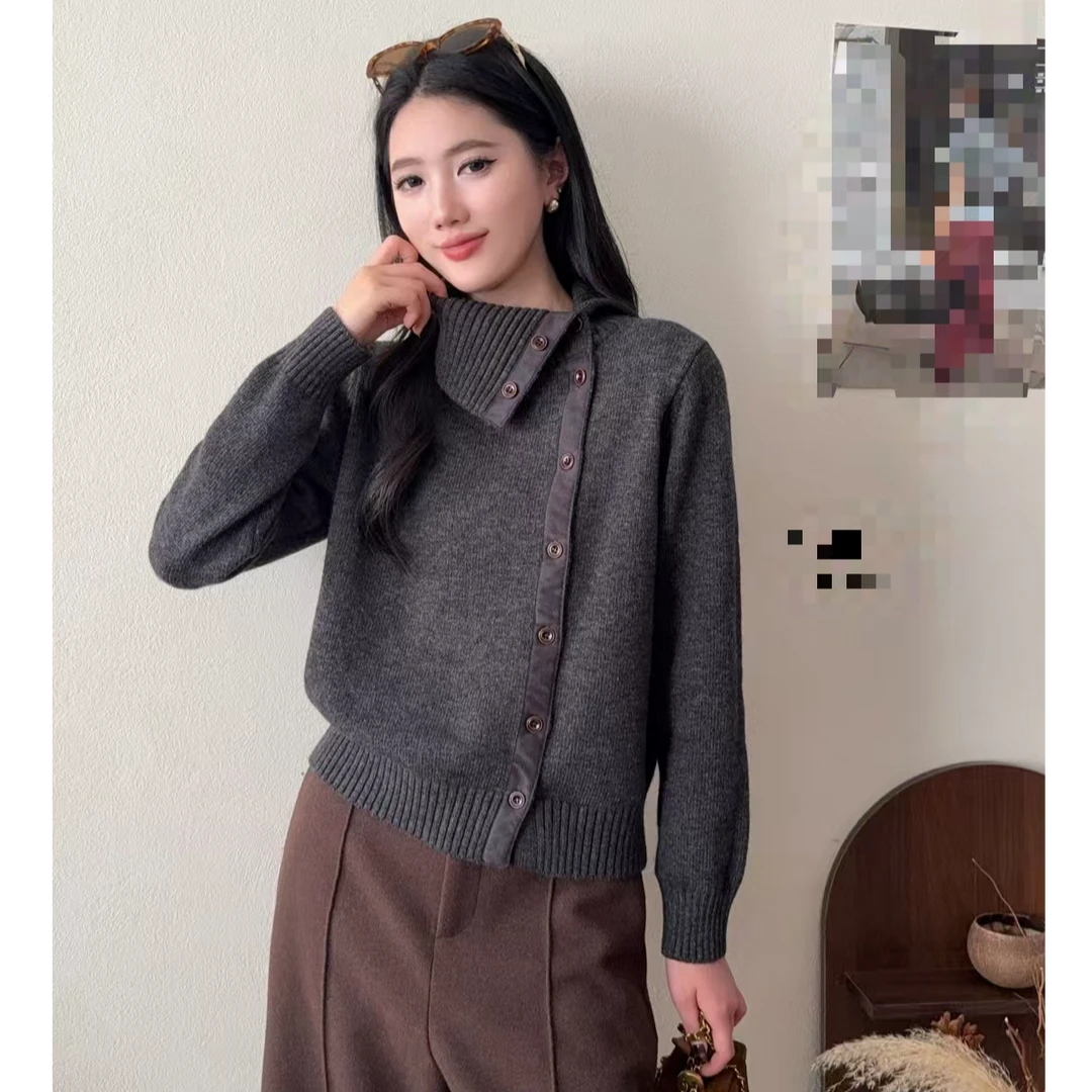 2025新款时尚气质百搭设计师领毛衣