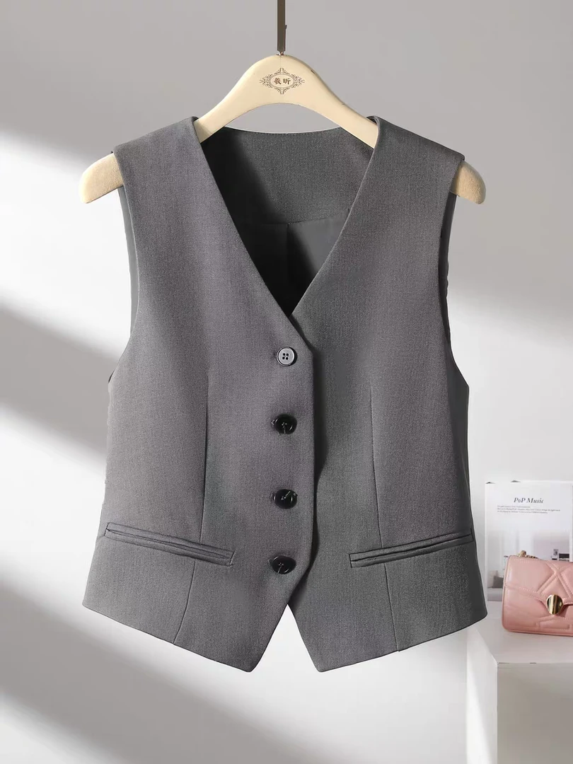 【一衣多搭】灰色马甲背心女2025年春秋季新款今年流行西装马夹夏季