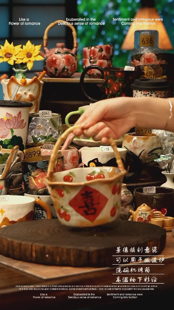 陶瓷景德镇高温釉下彩手工手绘款式