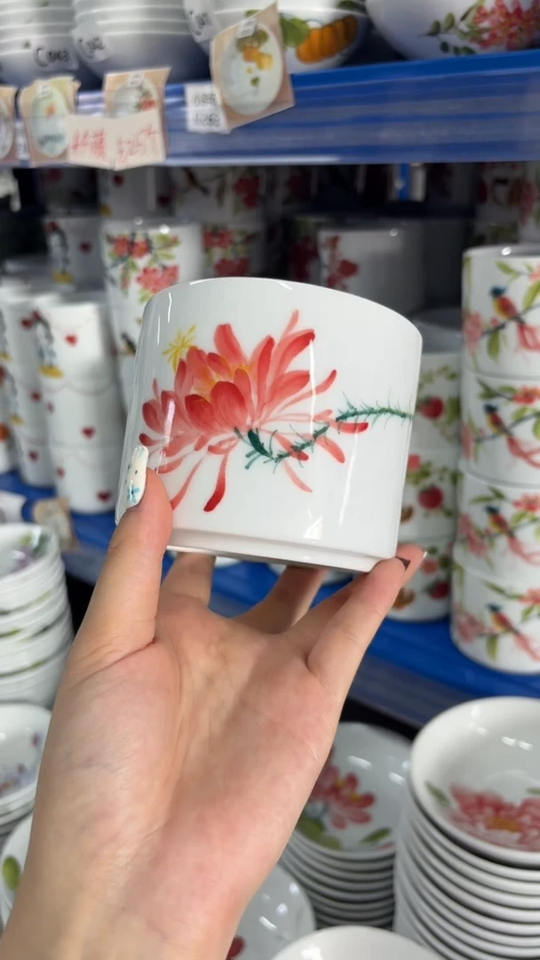瓷片景德镇陶瓷食品级手绘釉中彩-小茶叶罐