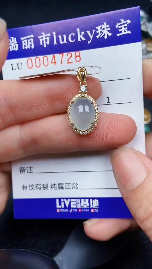 翡翠银S925镶嵌颈饰4728