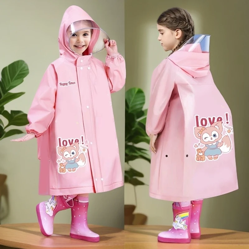 儿童雨衣中大童背包位小学生上学专用加厚防水男童女孩防暴雨雨披