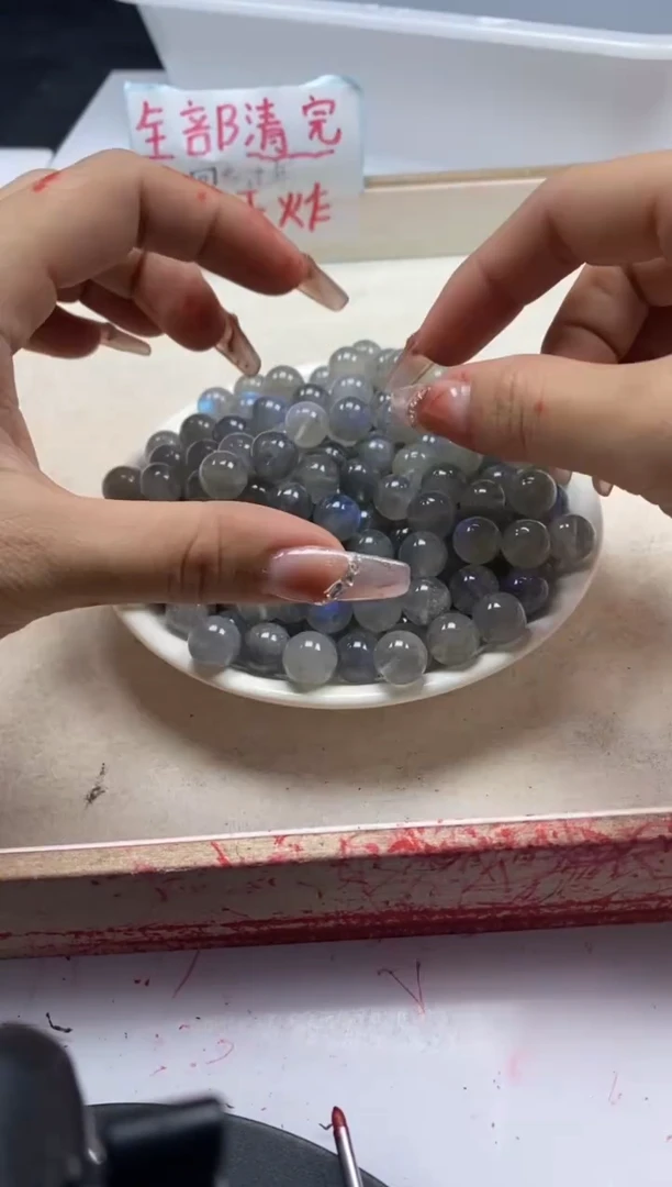 【闪购商品】水晶颈饰未镶嵌w2311灰月光10mm*3颗