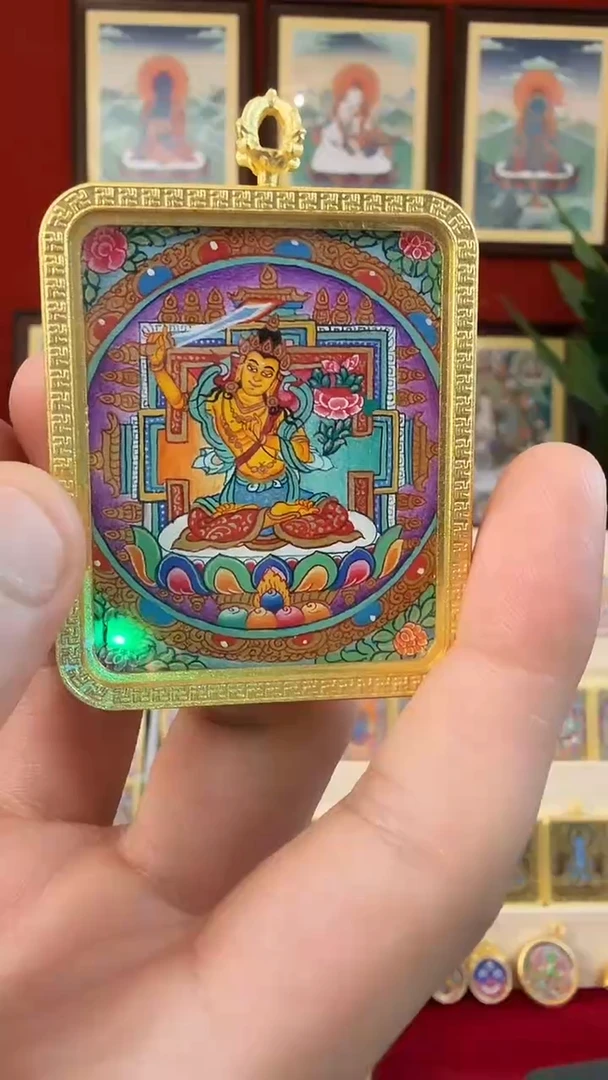 吊坠文老师-热贡纯手绘毛毛