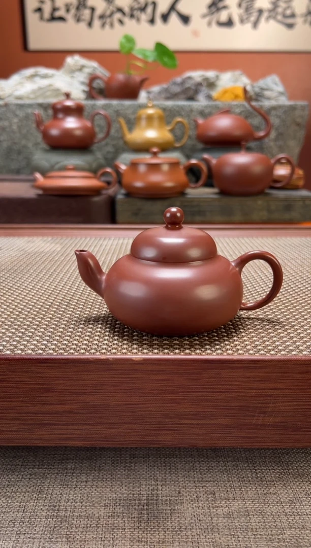 茶壶朱泥全手工 精工 三弯肥梨 120-130CC 陈腐朱泥