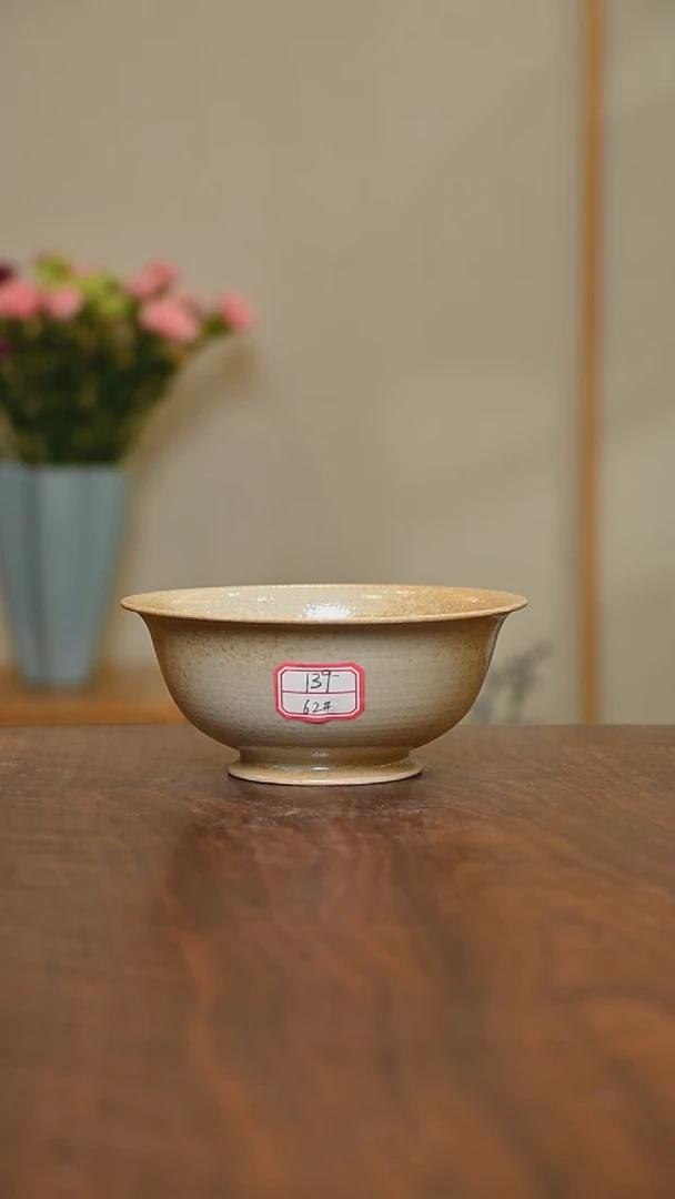 62#碗 落灰烧 微瑕 朱家汝窑款