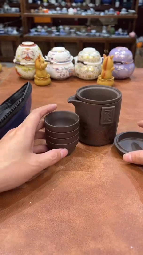 真的很便宜会开片的旅行茶具