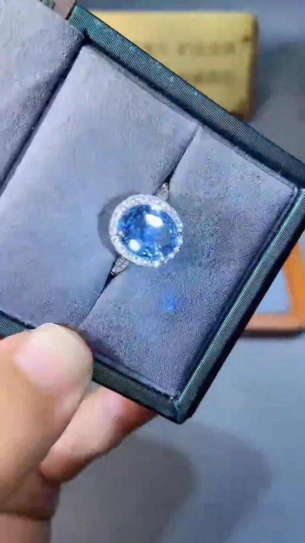 【闪购商品】海蓝宝石戒指银S925镶嵌354
