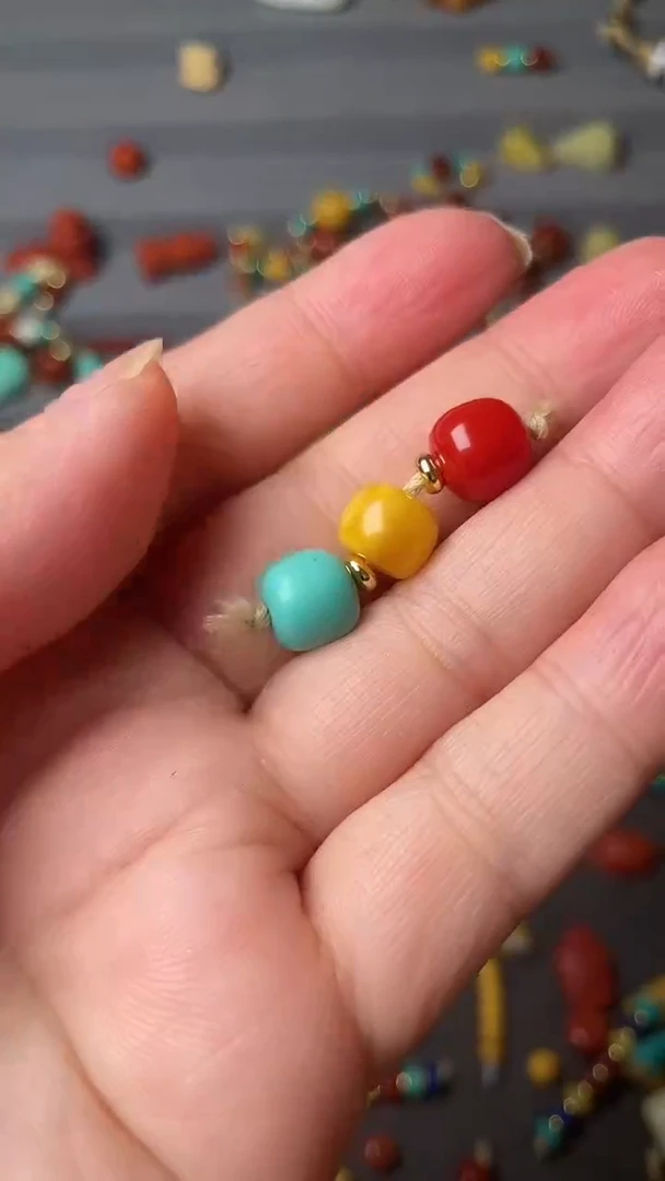 裸石蜜蜡未镶嵌多样性发货，8mm红绿灯