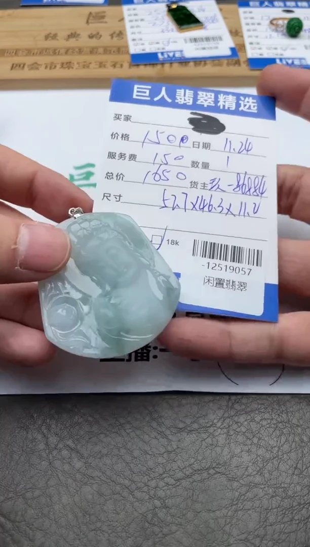 颈饰18K金镶嵌翡翠-12519057